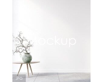 Blank wall mockup in home interior