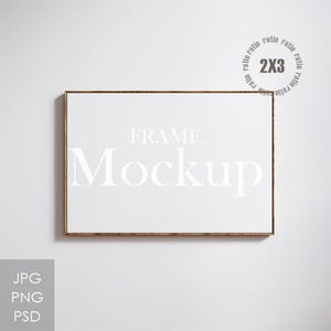 Float framed canvas 2x3, thin wooden frame with canvas inside, horizontal frame mockup, digital frame mockup, canvas mockup