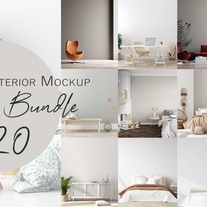 Blank wall interior mockup BUNDLE,Empty Wall mockup, Minimalist mockup, Living room  mockup, Interior frame, wall mockup
