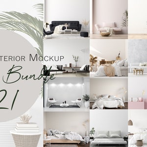 Blank wall interior mockup BUNDLE,Empty Wall mockup, Minimalist mockup, Living room  mockup, Interior frame, wall mockup