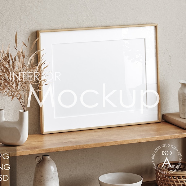 Frame mockup in home interior