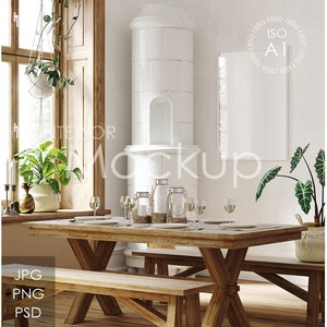 Frame mockup in home interior