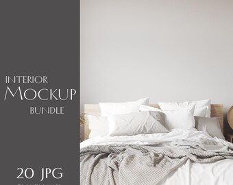 Pacchetto mockup di pareti interne vuote, stanza minimalista (download digitale)