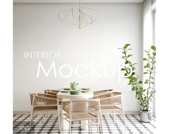 Blank wall mockup in home interior