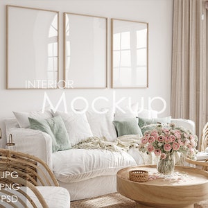 Frame mockup in home interior