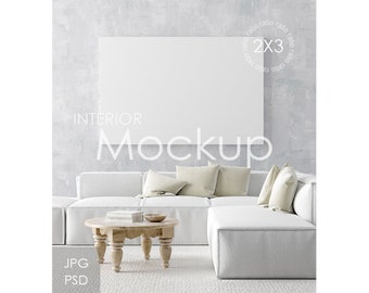 Canvas mockup in home interior