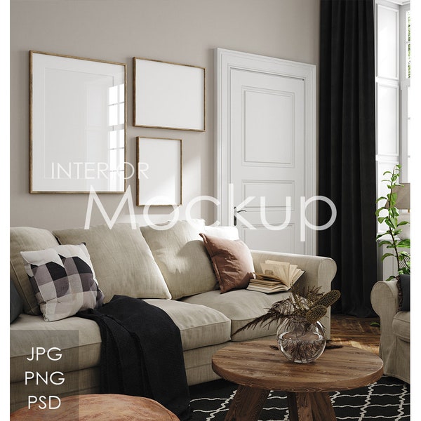 Maqueta de marco en el interior de una casa