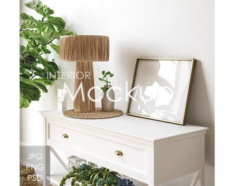 Frame mockup in home interior