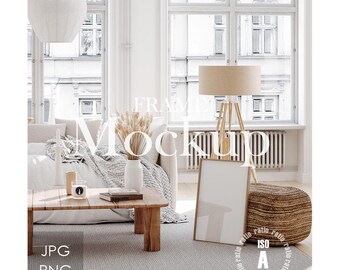ISO A Frame mockup, Scandi boho interior mockup, mockup for poster, poster mockup, digital template