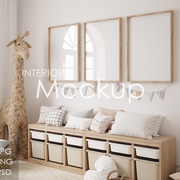 Frame mockup in home interior