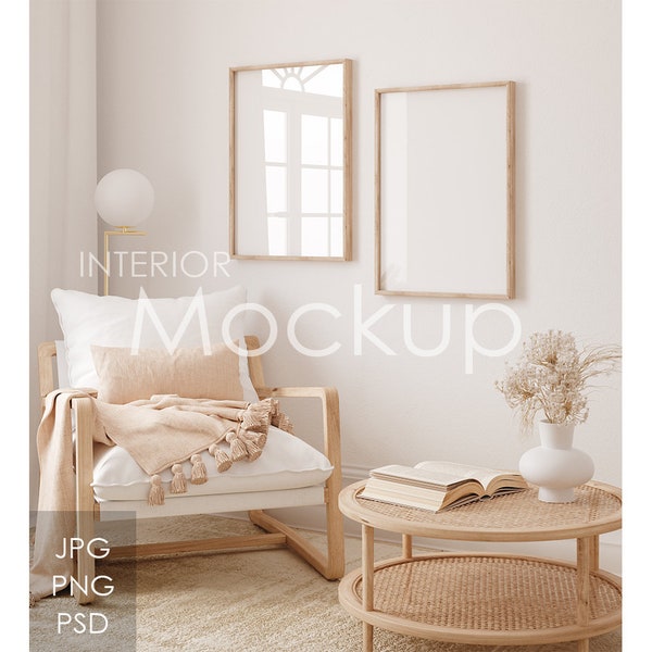 Frame mockup in home interior