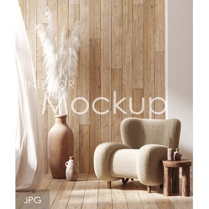 Blank wall mockup in home interior