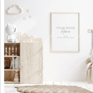 Children's Room Frame Mockup: Scandinavian Interior (Digital Download)