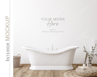 Empty Wall mockup, Minimalist mockup, Living room mockup, Interior frame, Blank wall mockup