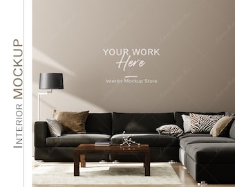 Empty Wall mockup, Minimalist mockup, Living room mockup, Interior frame, wall mockup
