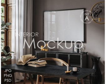 Frame mockup in home interior