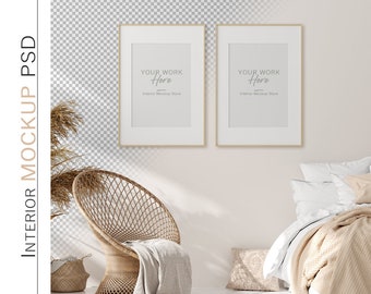 Frame mockup, Poster Mockup, Wall mockup, Minimalist mockup, Scandinavian interior frame mockup, PSD