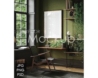 Frame mockup in home interior