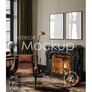 Frame mockup in home interior