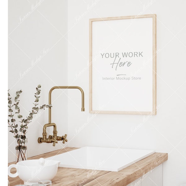 Frame mockup, Poster Mockup, Mockup in interior, Mockup Poster, Mockup, Mock, Minimalist mockup, Farmhouse kitchen interior frame mockup