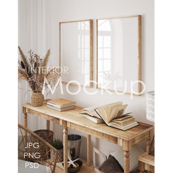 Frame mockup in home interior