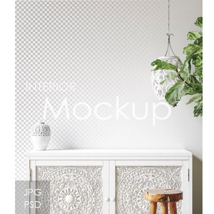Wall mockup in home interior