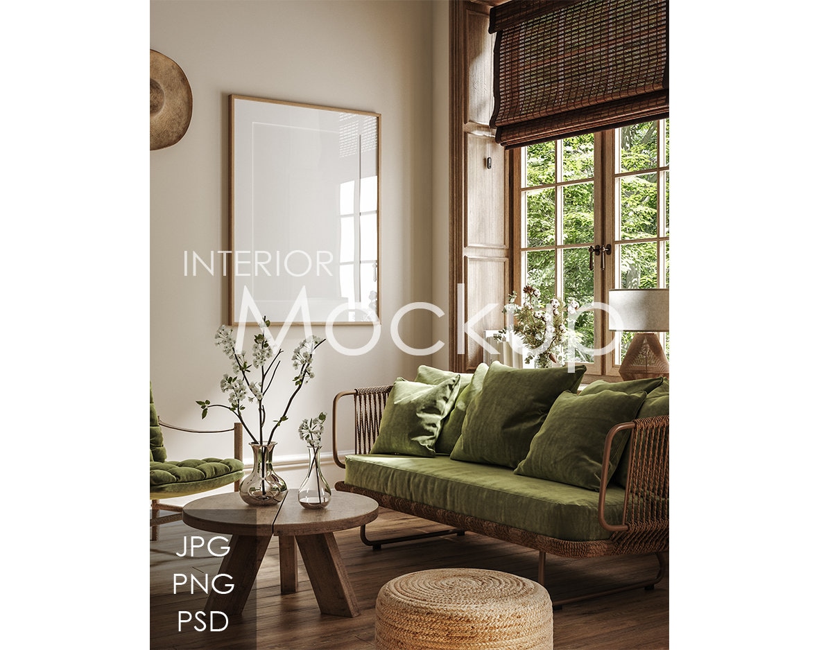 Frame mockup in home interior