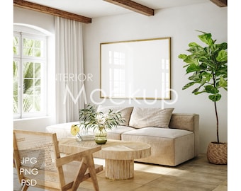 Frame mockup in home interior