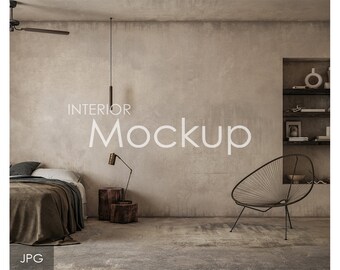 Blank wall mockup in home interior