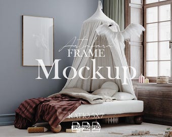 frame mockup in vintage nursery, 5x7 ratio, digital download