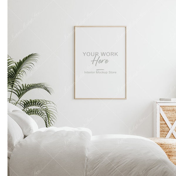 Frame mockup in home interior + Blank wall