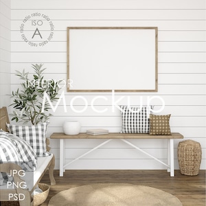 Frame mockup in home interior