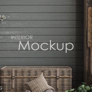 Blank wall mockup in home interior
