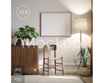 Frame mockup in home interior