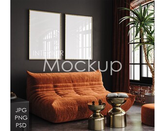 Frame mockup in home interior