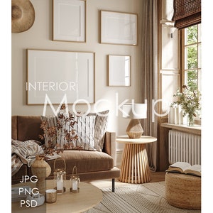 Frame mockup in home interior