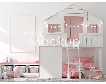 Frame mockup in home interior