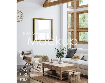 Frame mockup in home interior