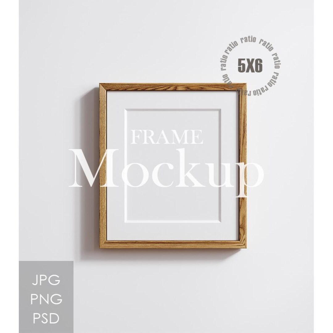 5x6 Frame Mockup, Wooden Scandinavian Style Frame Mockup, Vertical ...