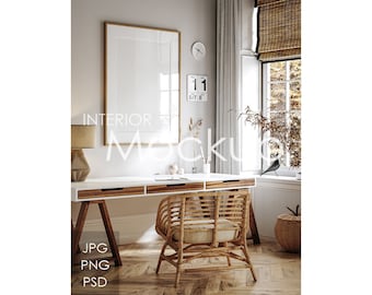 Frame mockup in home interior