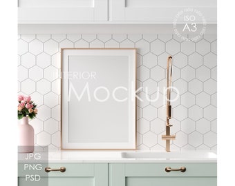 Frame mockup in home interior