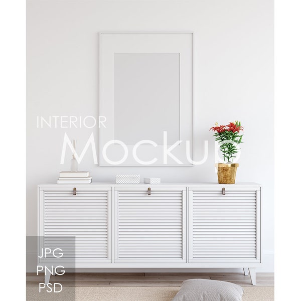 Frame mockup in home interior