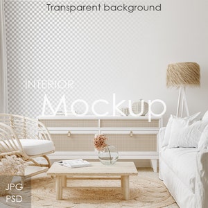 Wall mockup in home interior
