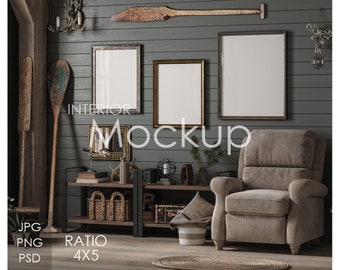 Frame mockup in home interior
