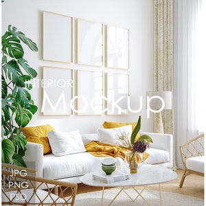 Frame mockup in home interior