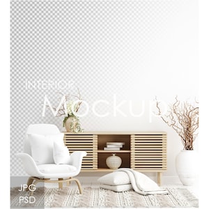 Wall mockup in home interior