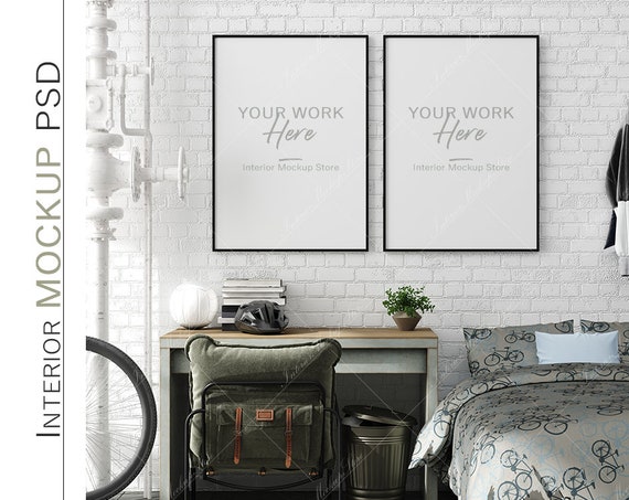 Frame mockup, Poster Mockup, Mockup in interior, Mockup Poster, Mockup, Mock, Minimalist mockup, Boys room interior frame mockup