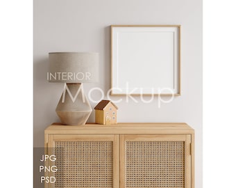 Frame mockup in home interior