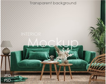 Wall mockup in home interior
