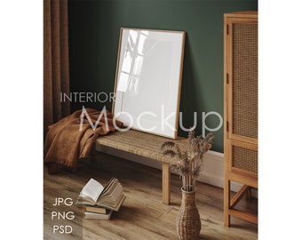 Frame mockup in home interior